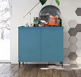 Madia moderna 2 ante con piedini in titanio, finitura Rovere gesso