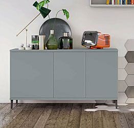 Madia moderna per soggiorno, finitura Cadaques con piedini in titanio