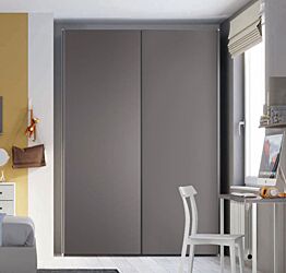 Armadio 2 ante scorrevoli H.257 L.178, finitura Grigio Titanio