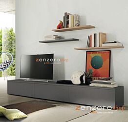 Porta Tv moderno in finitura Grigio titanio