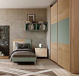 Camera ragazzi scontata, finitura Noce biondo, Orzo e Agave