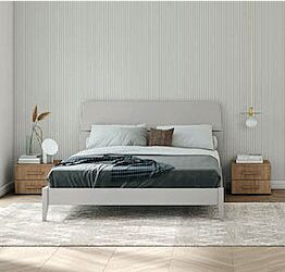 Letto matrimoniale Grigio dorian con testata curva 