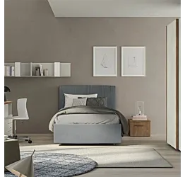 Letto imbottito Grigio titanio, 1 piazza e mezza