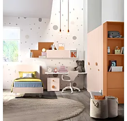 cameretta peonia e terracotta