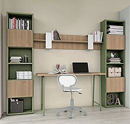 Zona studio per camerette in finitura Royal Oak e Oliva