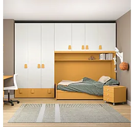Armadio con letto miele