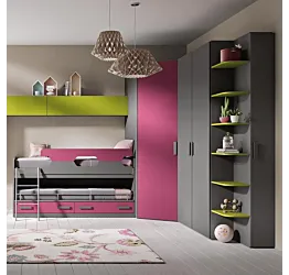 cameretta verde e rosa