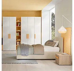 Cameretta per ragazzi Cemento artico, Royal oak e Miele