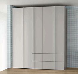 Armadio camerette a 5 ante e 4 cassetti, finitura Grigio dorian 