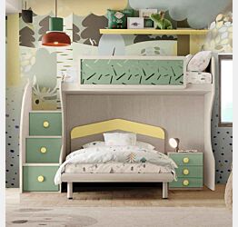 letto castello economico verde