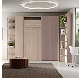 Cameretta con letto salvaspazio e armadio angolare, Olmo e Brown Zenzero Shop