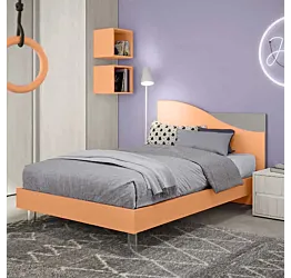 Letto 1 piazza e mezza Papaya e grigio dorian