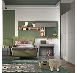 Cameretta Ardesia con letto una piazza e mezza, collezione Mondo Zenzero Shop