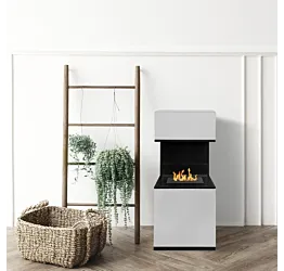 Camino a bioetanolo biocamino da terra, Bianco, 40x40x100 h cm Zenzero Shop