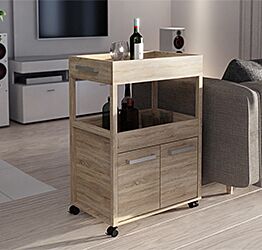 Carrello porta bibite in finitura Rovere sonoma
