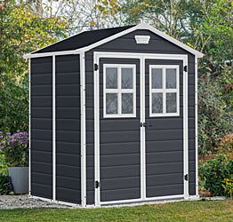 Casetta da esterno Grigio scuro, con finestre, Magnolia