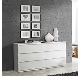 comò a 6 cassetti bianco