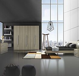 Camera matrimoniale completa Canarino in finitura Olmo e Tortora