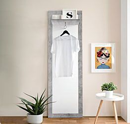 Appendiabiti da ingresso, finitura bianco lucido e beton