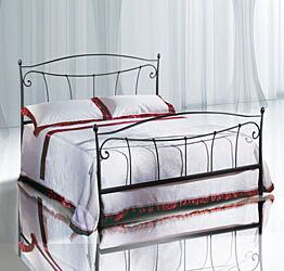 Letti in ferro battuto economici, letto Minerva in finitura Nero satinato