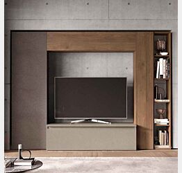 Parete attrezzata L.249 colori Bronzo, Argilla e Mercure, Made in Italy