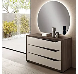 Comò 3 cassetti, Noce vanguard e Corda, L.119 Zenzero Shop