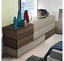 Comò maxi Bicolor con 6 cassetti alternati in Olmo e Quercia brown