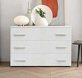 Comò Rovere Bianco con 3 cassetti