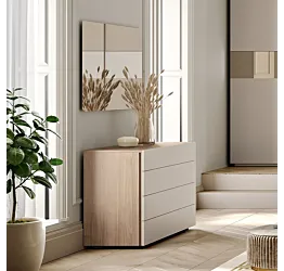 Comò 4 cassetti, Sequoia honey e Corda  Zenzero Shop