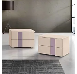 comodino laccato beige