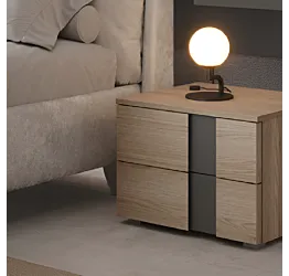 comodino rovere nodato e brown