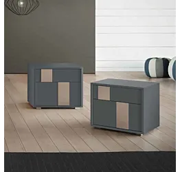 comodino laccato titanio