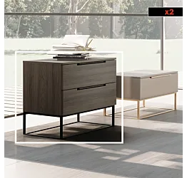 comodini rovere grigio