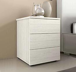 Comodino 3 cassetti in finitura Bianco altea
