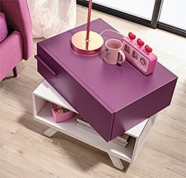 Comodino cameretta girevole con un cassetto, un vano, Moretti Compact