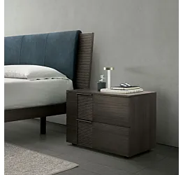 Comodino Bliss Tomasella, Rovere moka e Cannettato, L.60 H.47