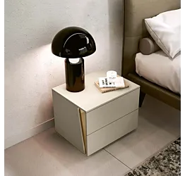 comodino con specchio bronzo