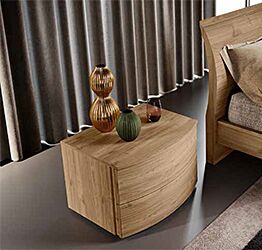 Coppia di comodini design moderno, finitura Noce biondo