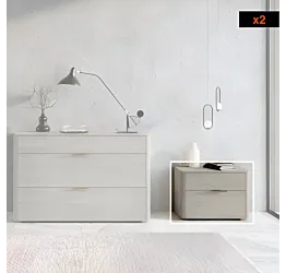 comodino rovere grigio