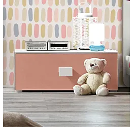 comodino 1 cassetto rosa