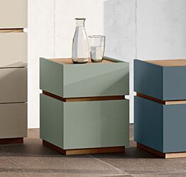 Coppia comodini larghi in finitura Agave e Noce biondo