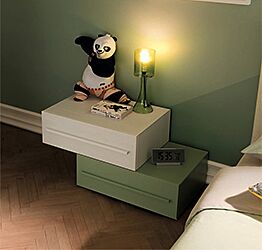 Comodino sfalsato Moretti Compact, Betulla e Flora laccato