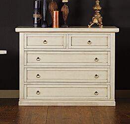 Comò classico in finitura Avorio laccato patinato