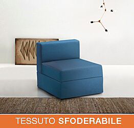 Divanetto singolo per divani componibili, 1 posto, finitura azzurro