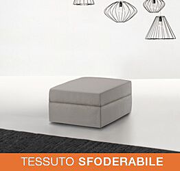 Pouff per divani componibili, finitura grigio
