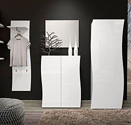 Ingresso moderno composto da scarpiera 2 ante, guardaroba e appendiabiti