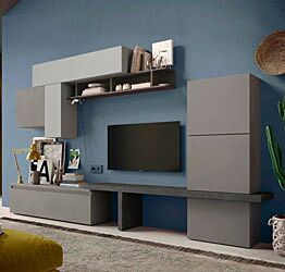 Parete di grandi dimensioni L.340, finitura Ardesia, Piombo e Gesso