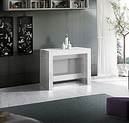 Consolle bianca larice allungabile, L.300 cm