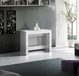 Consolle bianco lucido allungabile, L.300 cm