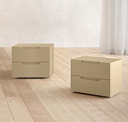 Comodini moderni Collezione Orizzonte, finitura Papiro Zenzero Shop